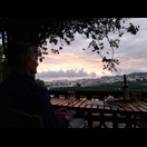 Blick von unserer Terrasse über den Orangenhain im Tal